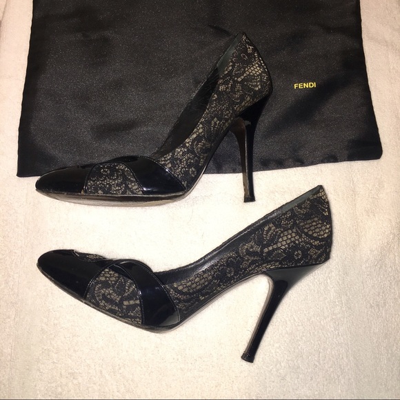 FENDI BLACK PUMPS SIZE 37.5 - Picture 5 of 8